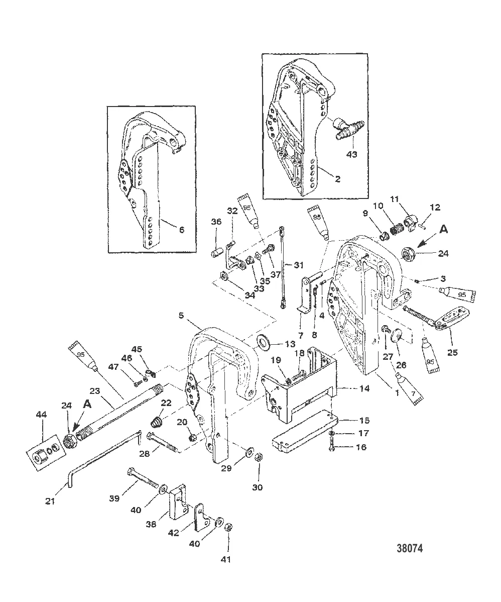 ТРАНЕЦ/КРОНШТЕЙН С ЗАЖИМОМ (С/Н 0D182000 И ВЫШЕ)