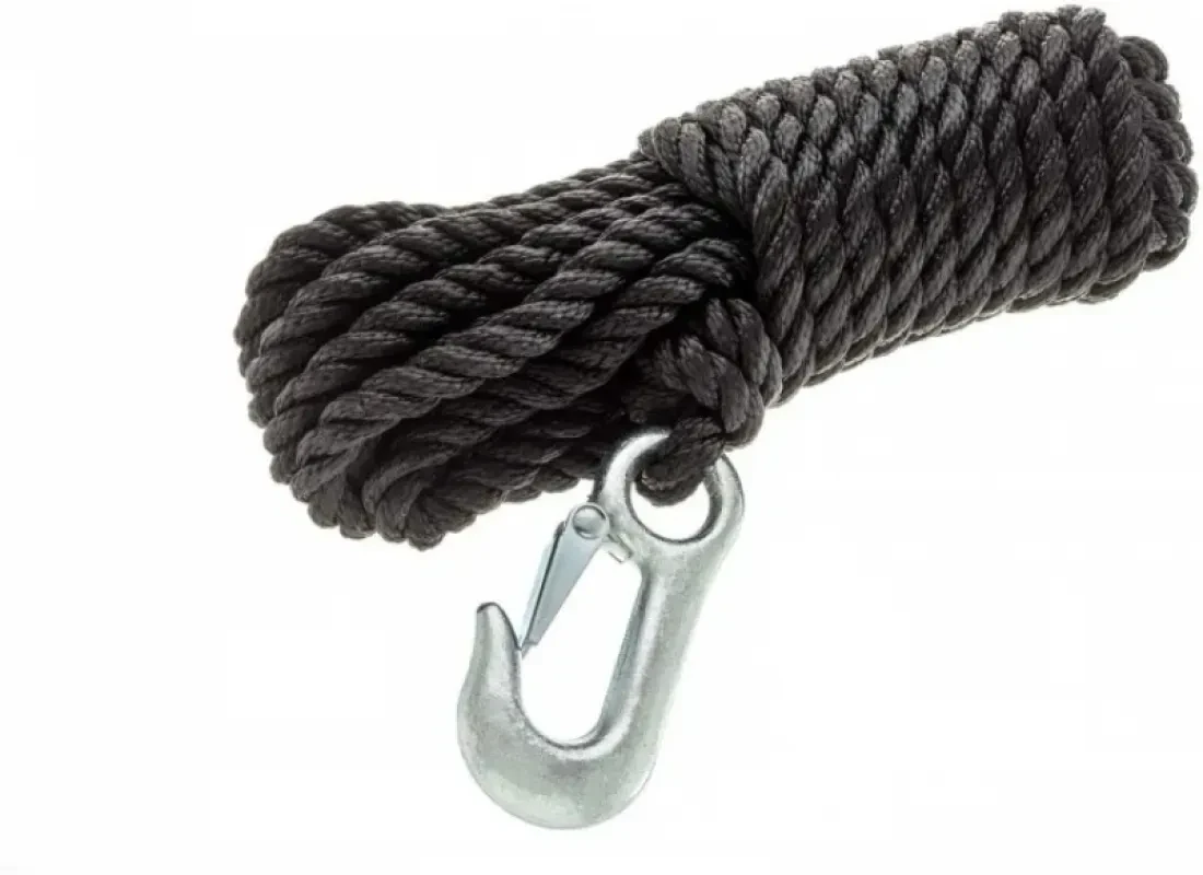 Attwood Канат с карабином полипропилен черн. Диа.9,5мм*6м