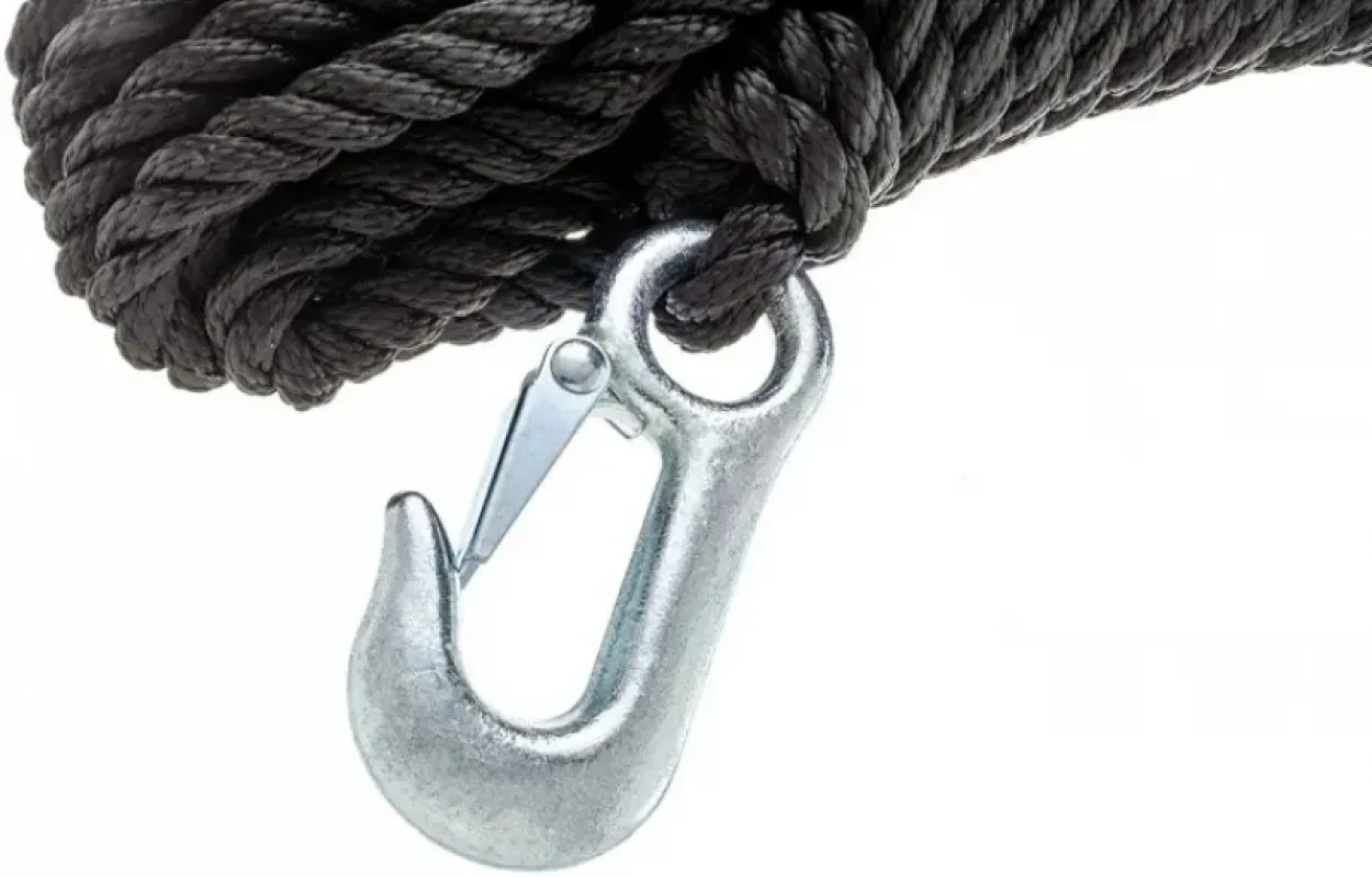 Attwood Канат с карабином полипропилен черн. Диа.9,5мм*6м