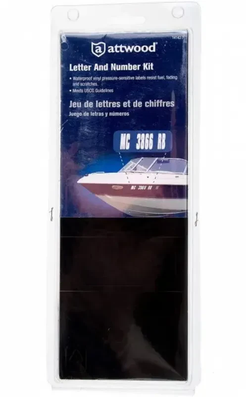 Attwood Набор символов, черные (по 4 каж. букв и цифр)76мм