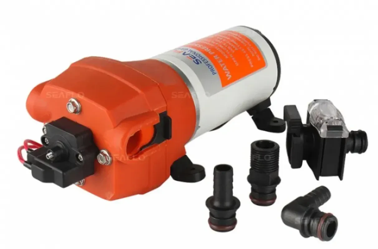 SEAFLO Четырехкамерный мембранный насос 41 SERIES 17 л/мин, 24В (Быстросъемные фитинги)