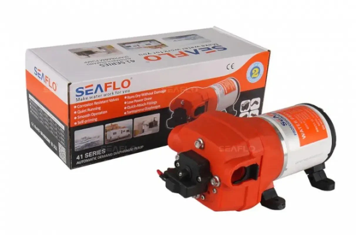 SEAFLO Четырехкамерный мембранный насос 41 SERIES 10 л/мин, 12В (Быстросъемные фитинги)