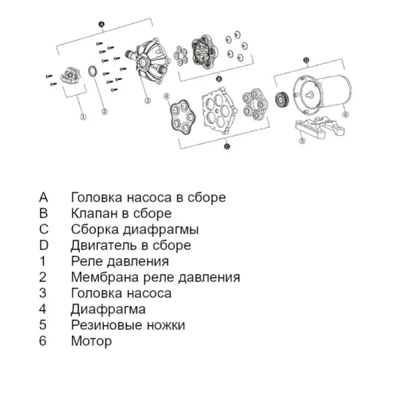 SEAFLO Пятикамерный мембранный насос 51 SERIES 15 л/мин, 12В