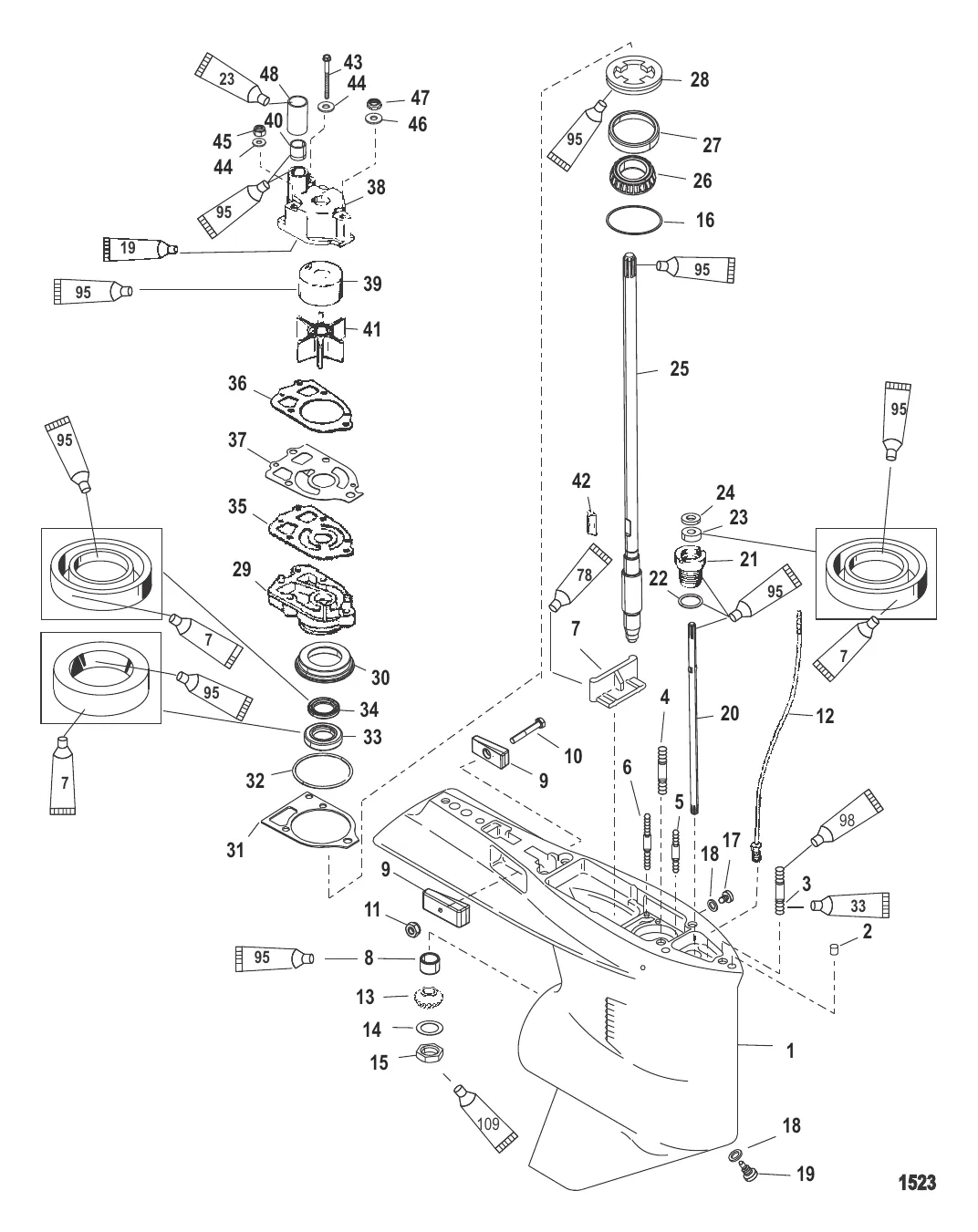 Картер редуктора (Ведущий вал)(стандартное вращение/противовращение)