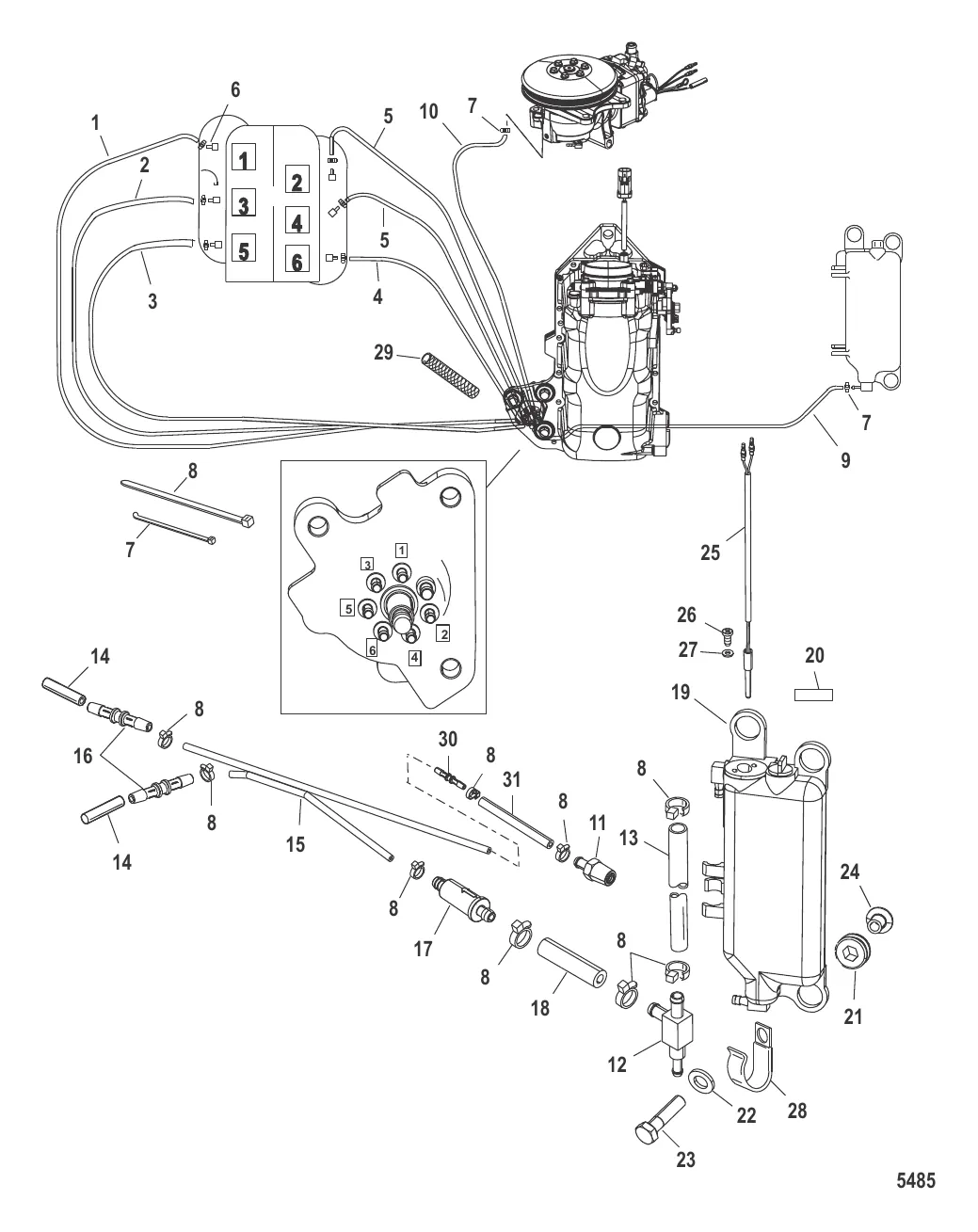 Компоненты системы впрыскивания масла