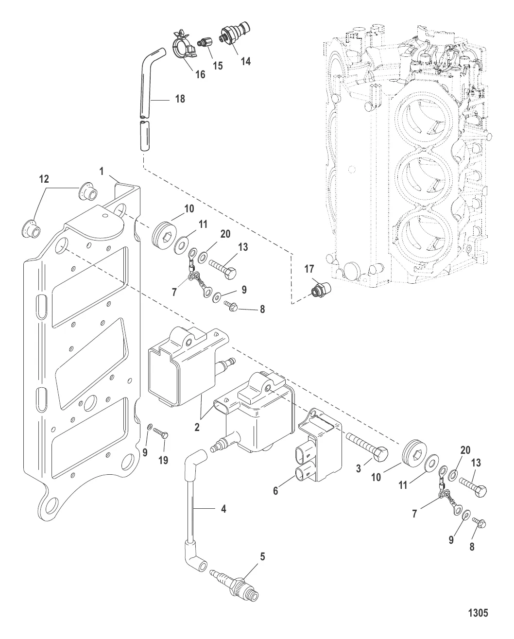 Пластина катушки (Серийный номер 0T979999 и ниже)