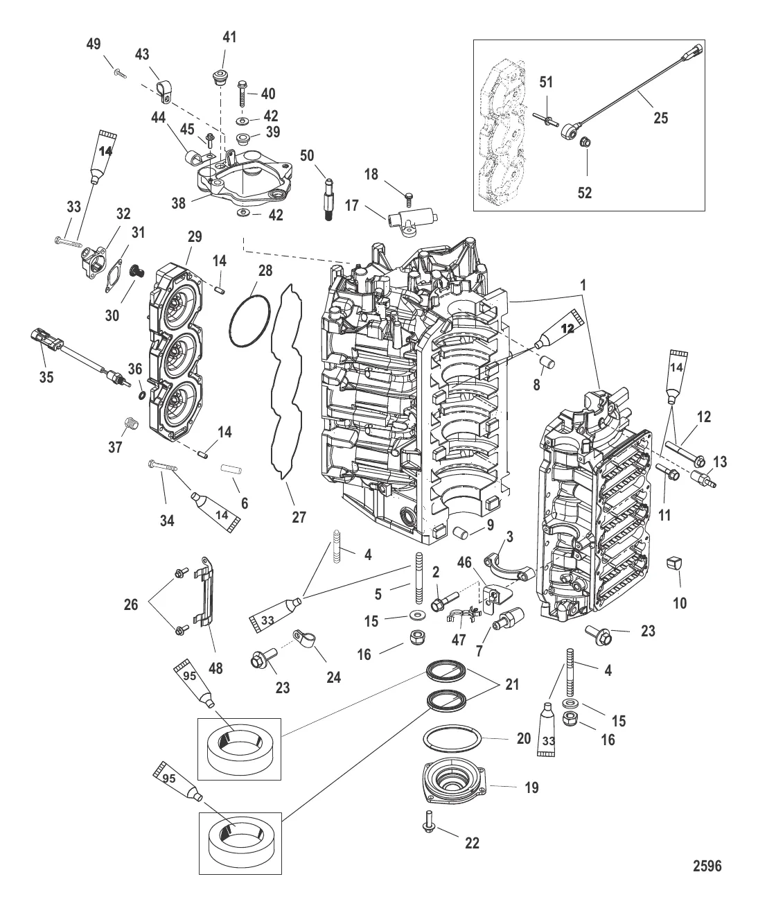 Блок цилиндров и колпачок
