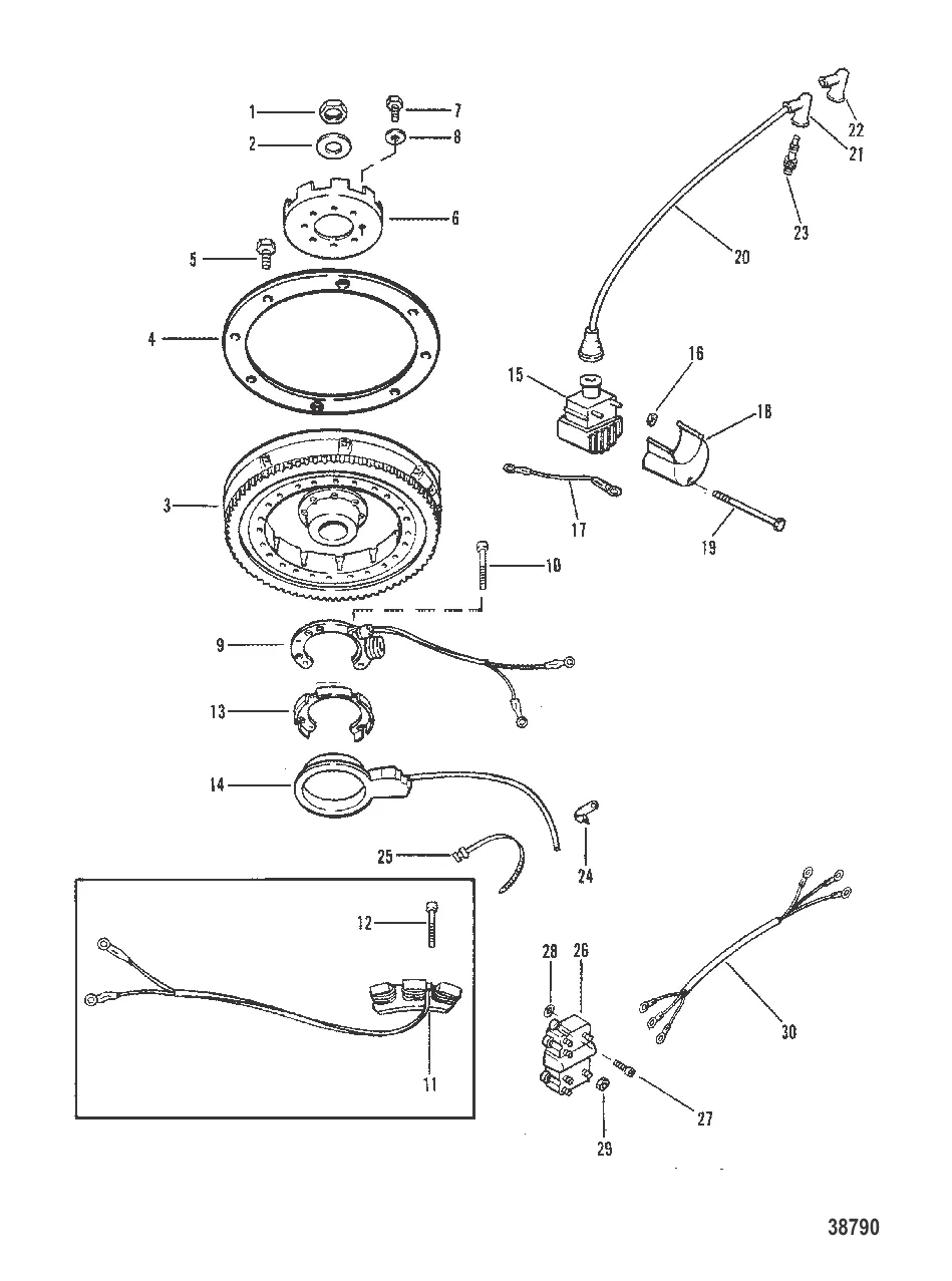 МАХОВИК, КАТУШКА ЗАЖИГАНИЯ И РАСПРЕДЕЛИТЕЛЬНАЯ КОРОБКА
