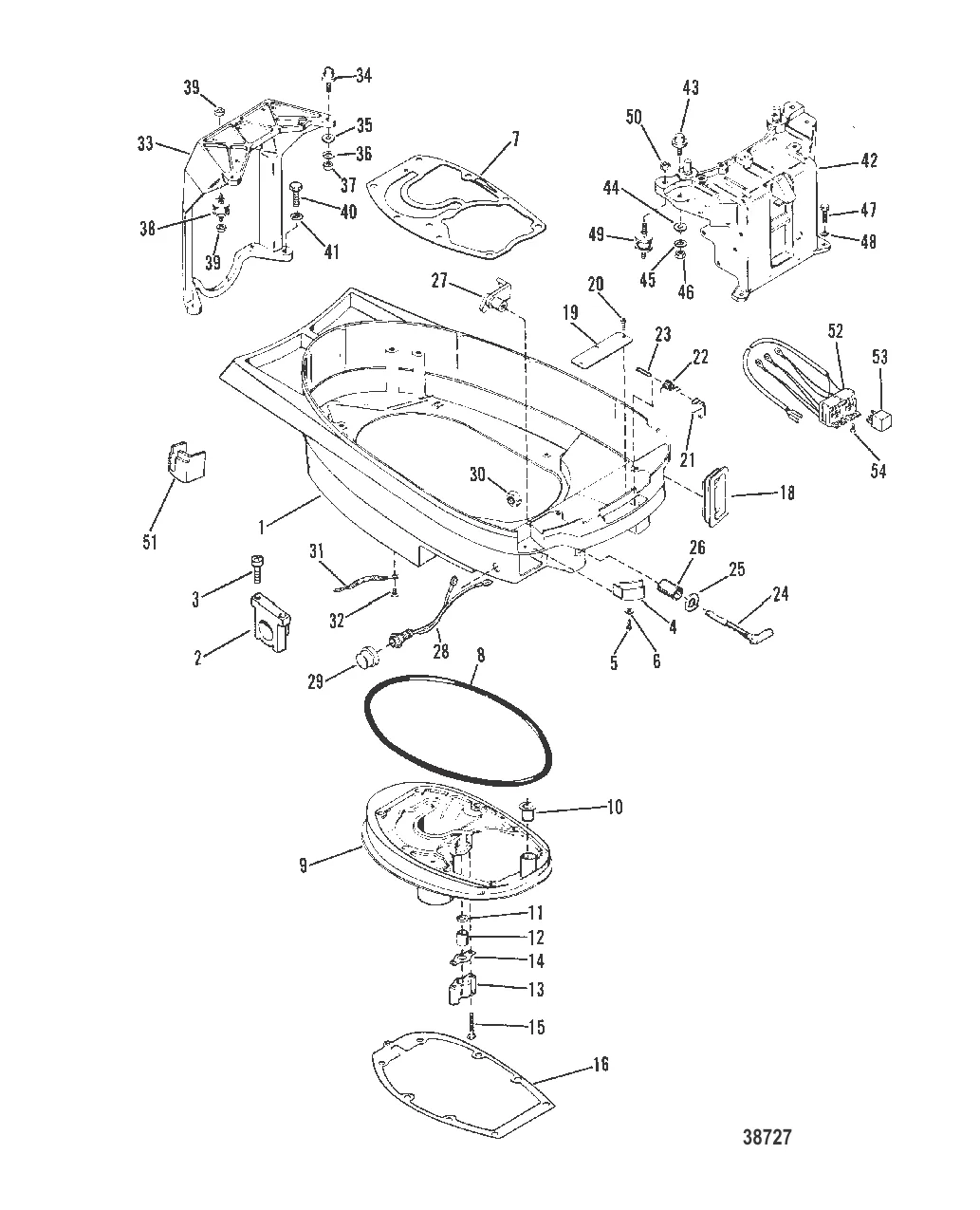BOTTOM COWL AND EXHAUST PLATE