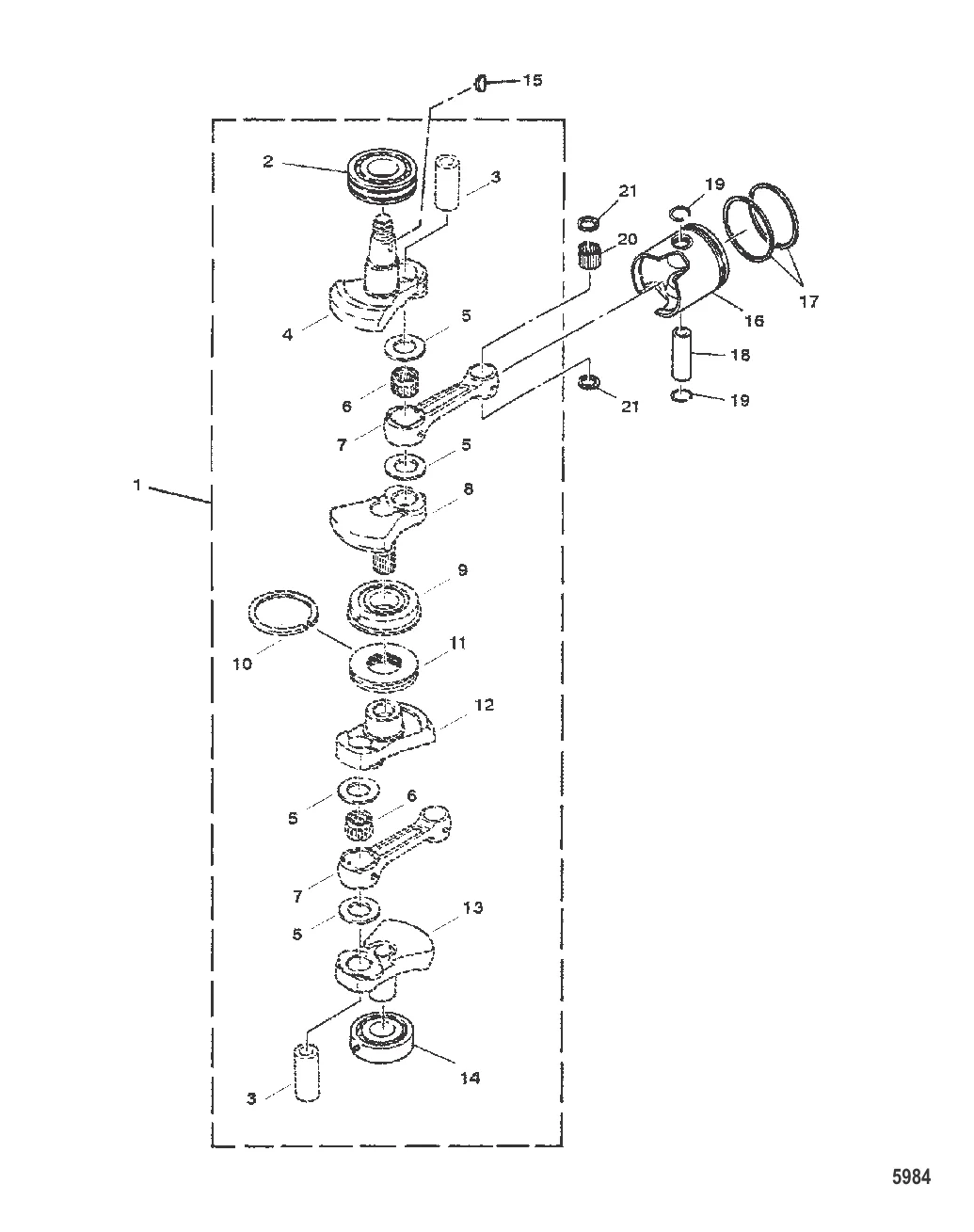Коленчатый вал, поршни и шатуны