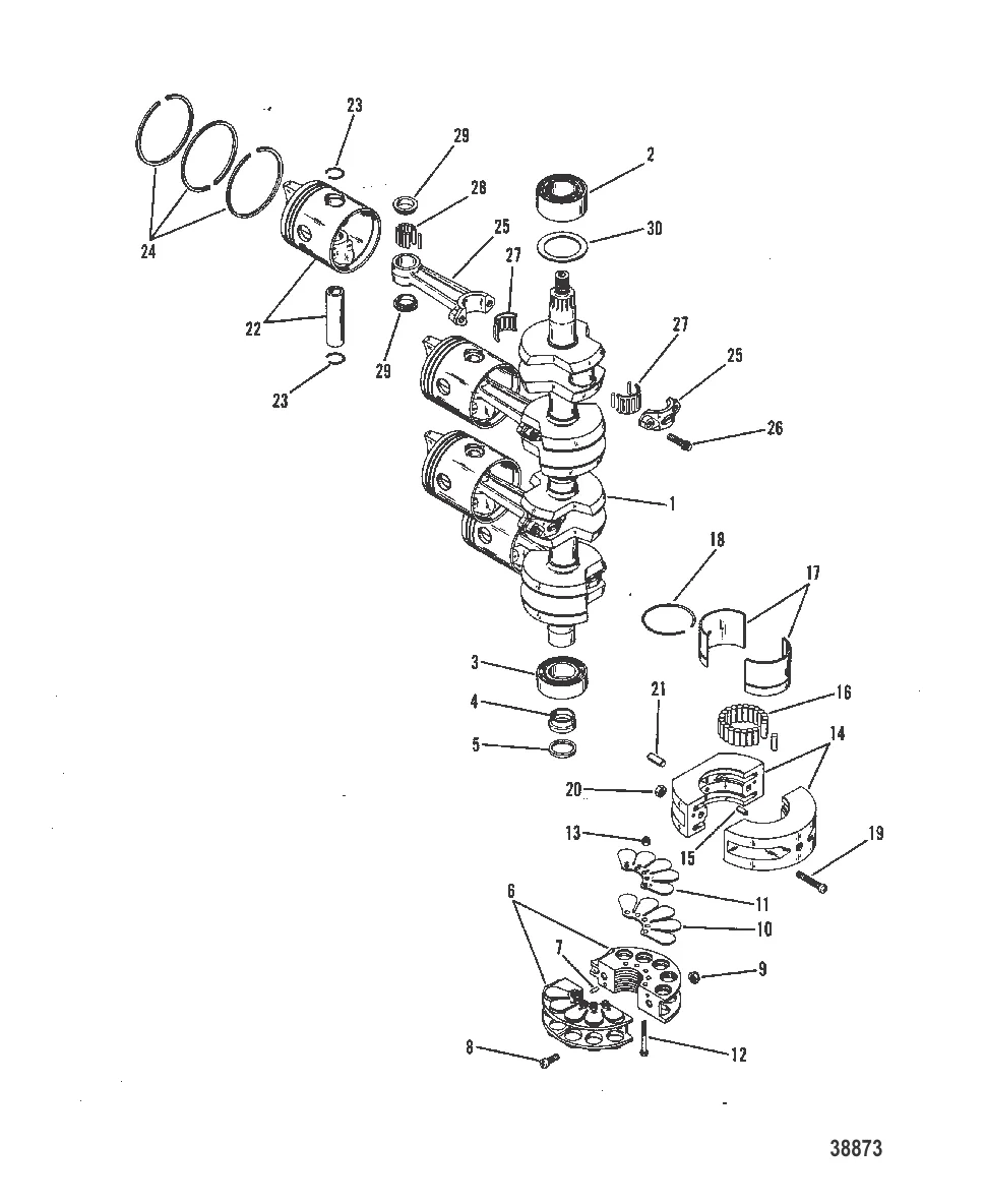 КОЛЕНЧАТЫЙ ВАЛ, ПОРШЕНЬ И ШАТУН