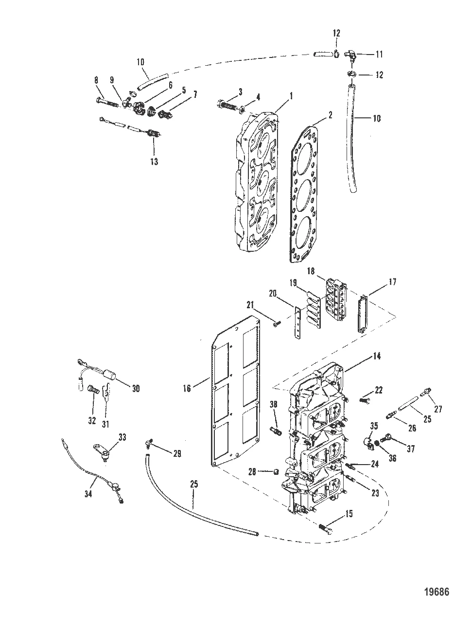 БЛОК С ПЛАСТИНЧАТЫМИ КЛАПАНАМИ И ГОЛОВКА ЦИЛИНДРА