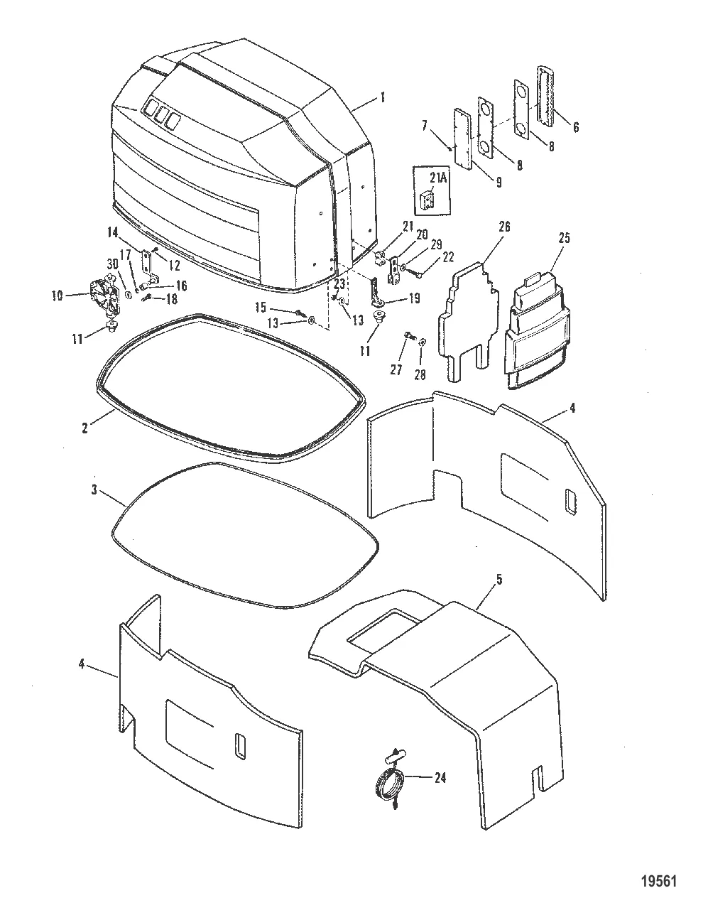 Верхний кожух и передняя накладка