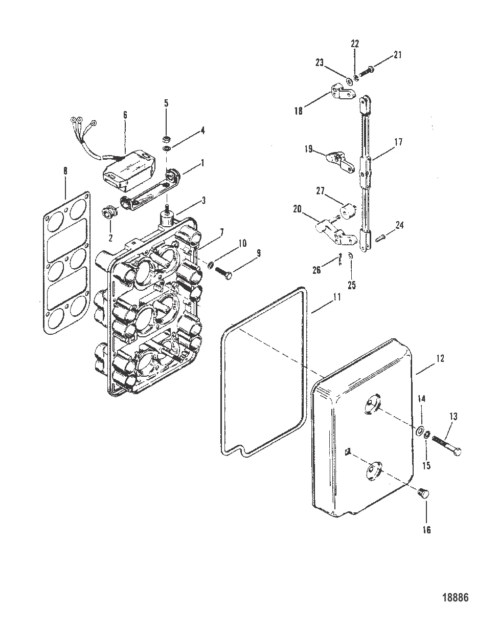 Пластина обогатителя и рычаги газа (Конструкция II)