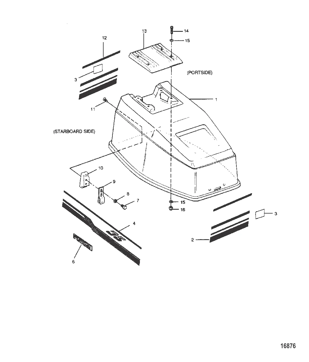 Крышка двигателя (Модели Force)