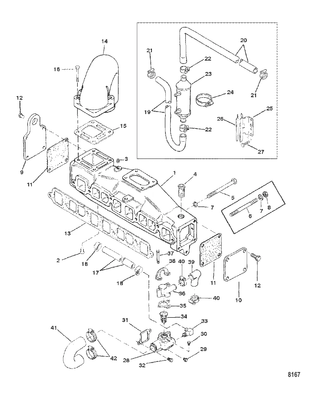 Выхлопной коллектор и водяная система