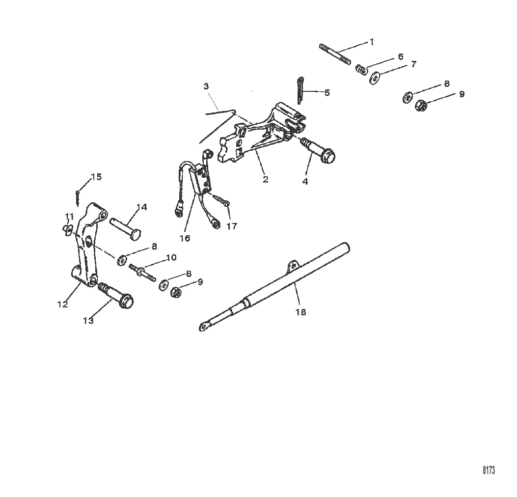 Компоненты механизма переключения передач (Исп. с крышкой коромысла из литого алюминия)