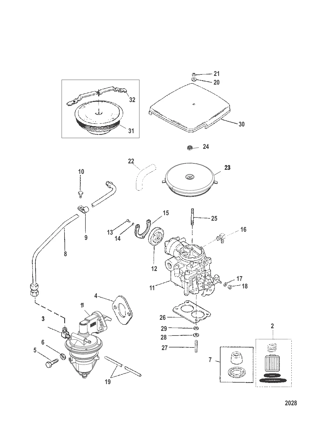 Топливный насос и карбюратор