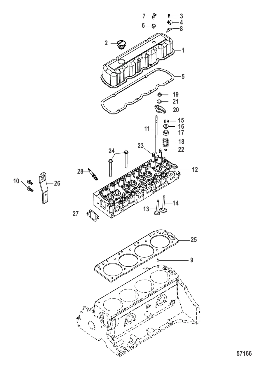Головка цилиндра и крышка коромысла