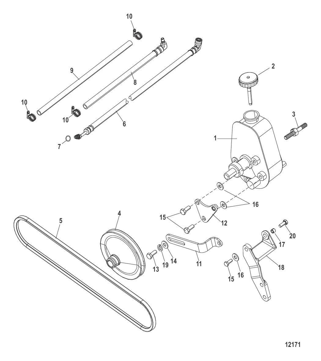 Насос рулевого механизма с усилителем в сборе