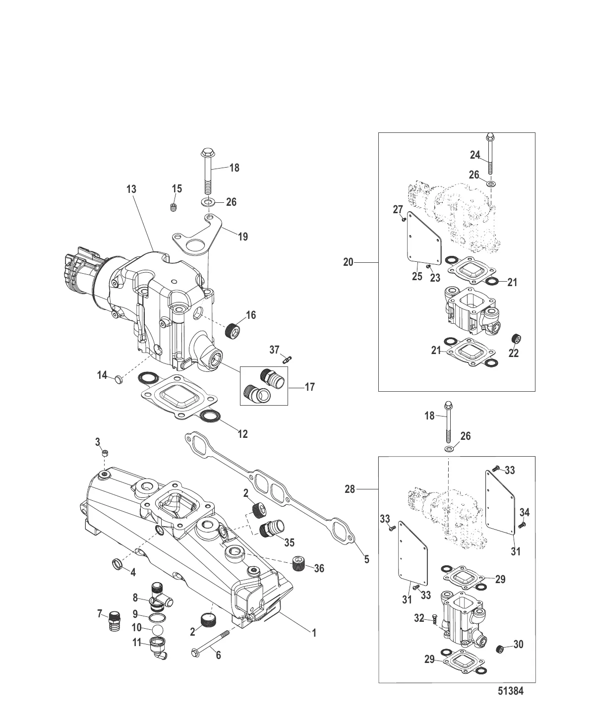 Выхлопной коллектор и коленчатый патрубок