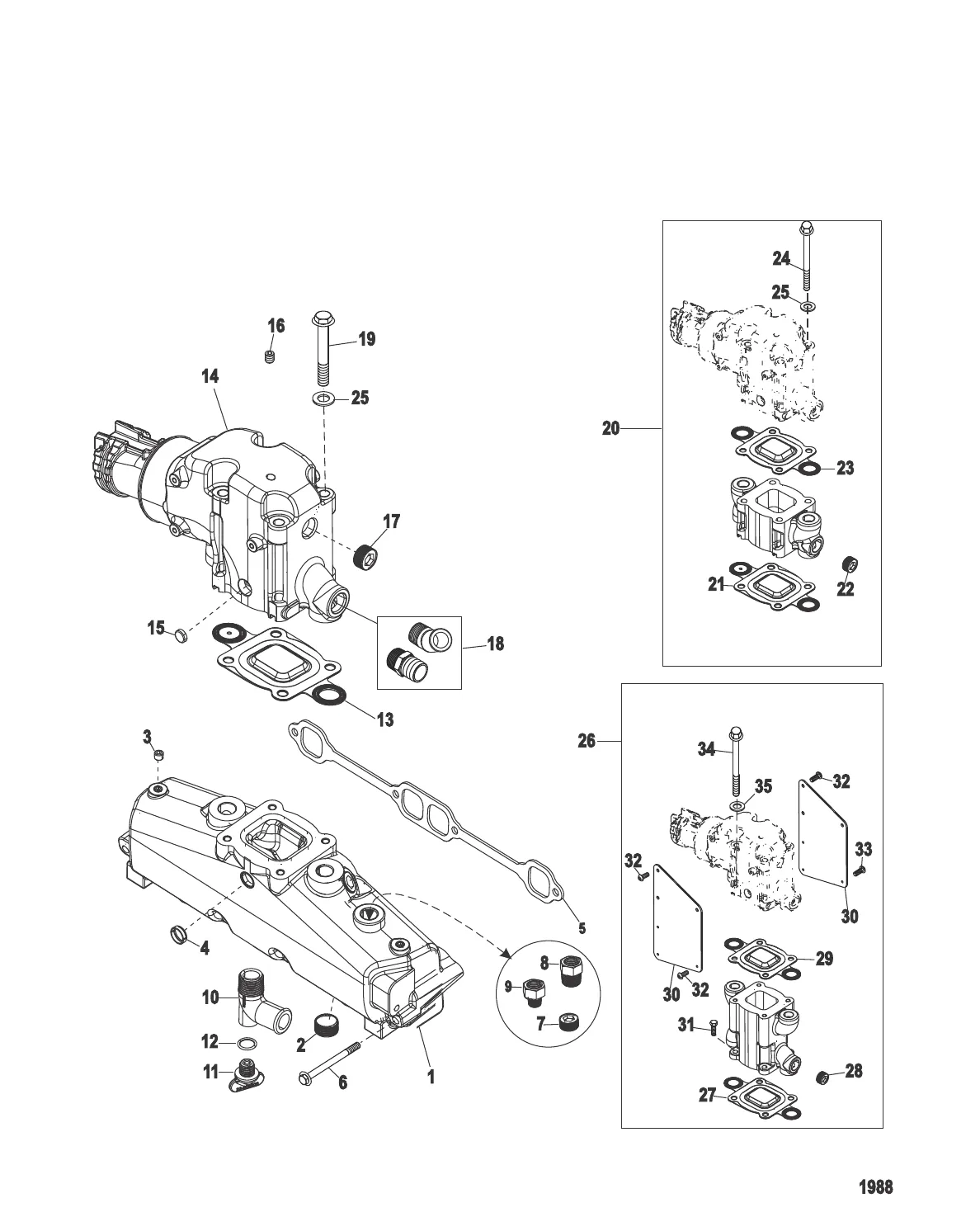 Выхлопной коллектор и коленчатый патрубок