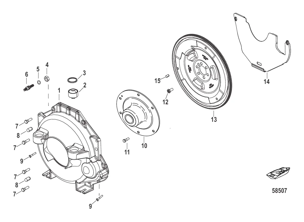 Маховик и соединительная муфта