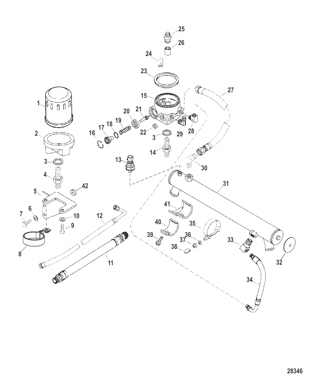Маслоохладитель и масляный фильтр (Двигатель)