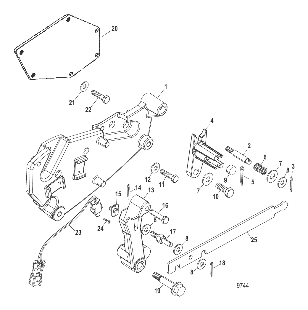 Компоненты кронштейна переключения передач (Bravo)