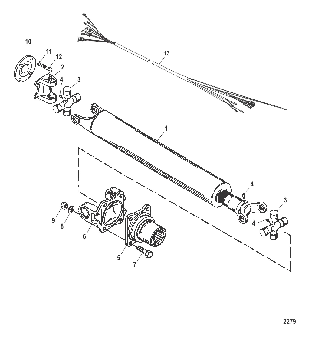 Ведущий вал и натяжное устройство (Карданная передача)
