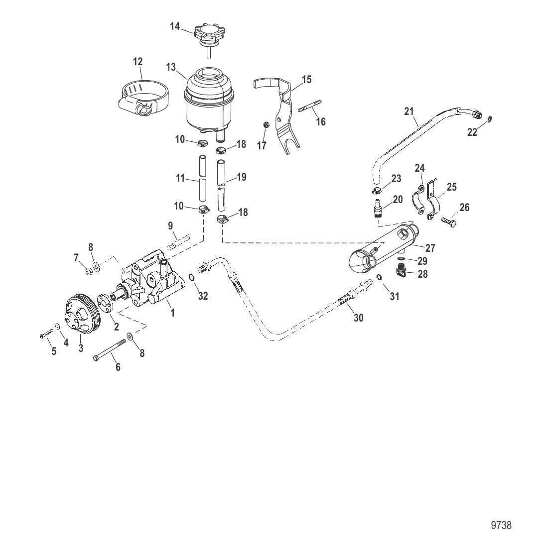 Компоненты гидроусилителя рулевого механизма (849906A15)