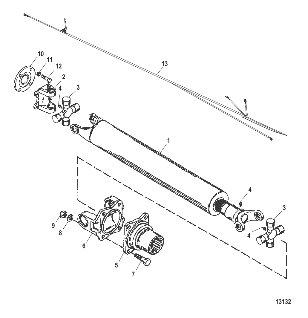 Ведущий вал и натяжное устройство (Карданная передача)