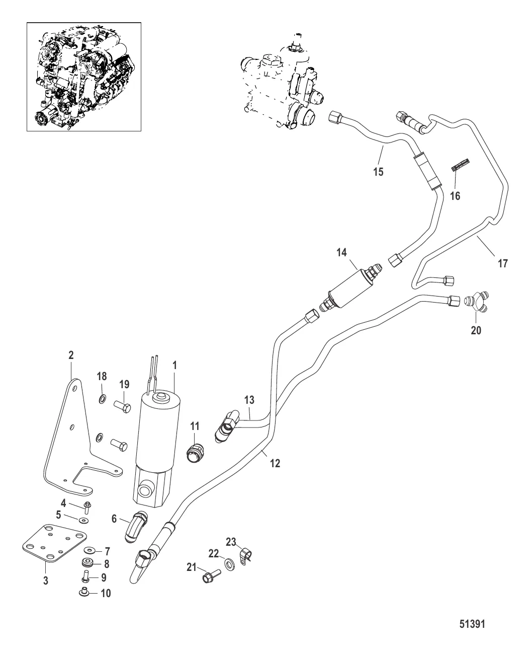 Топливный насос и топливопроводы 0M966603 и ниже