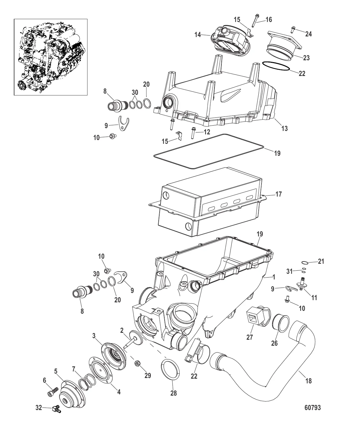 Промежуточный охладитель в сборе