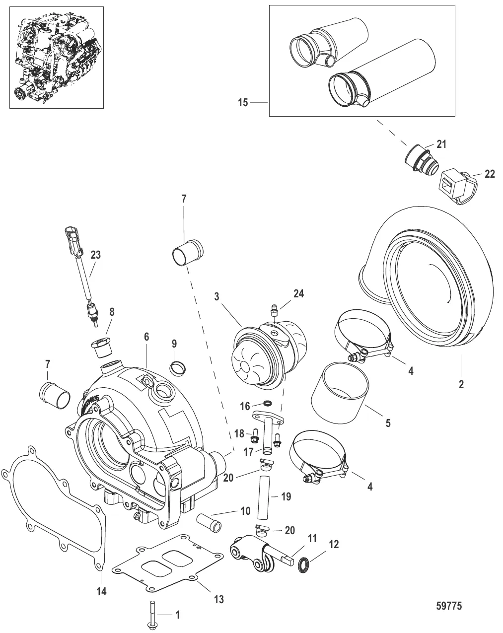 Турбонагнетатель Турбина в сборе