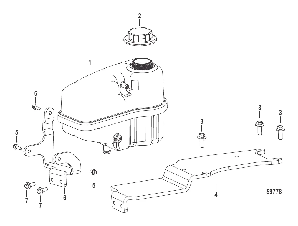 Резервуар для охлаждающей жидкости (0M971885 и выше)