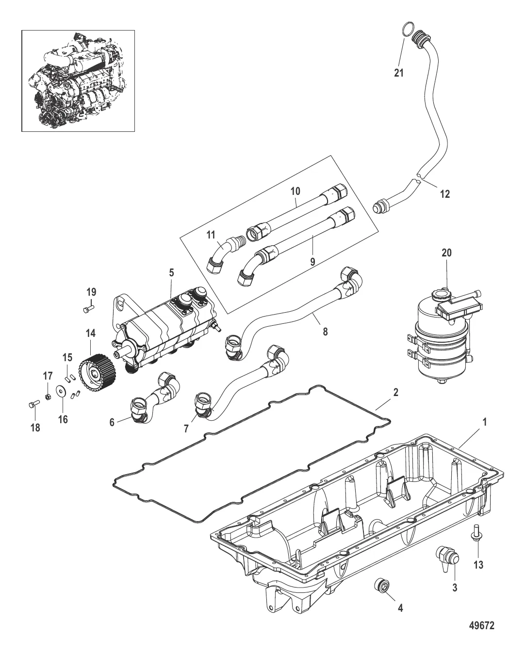 Маслосборник и насос (0M966911 и ниже)