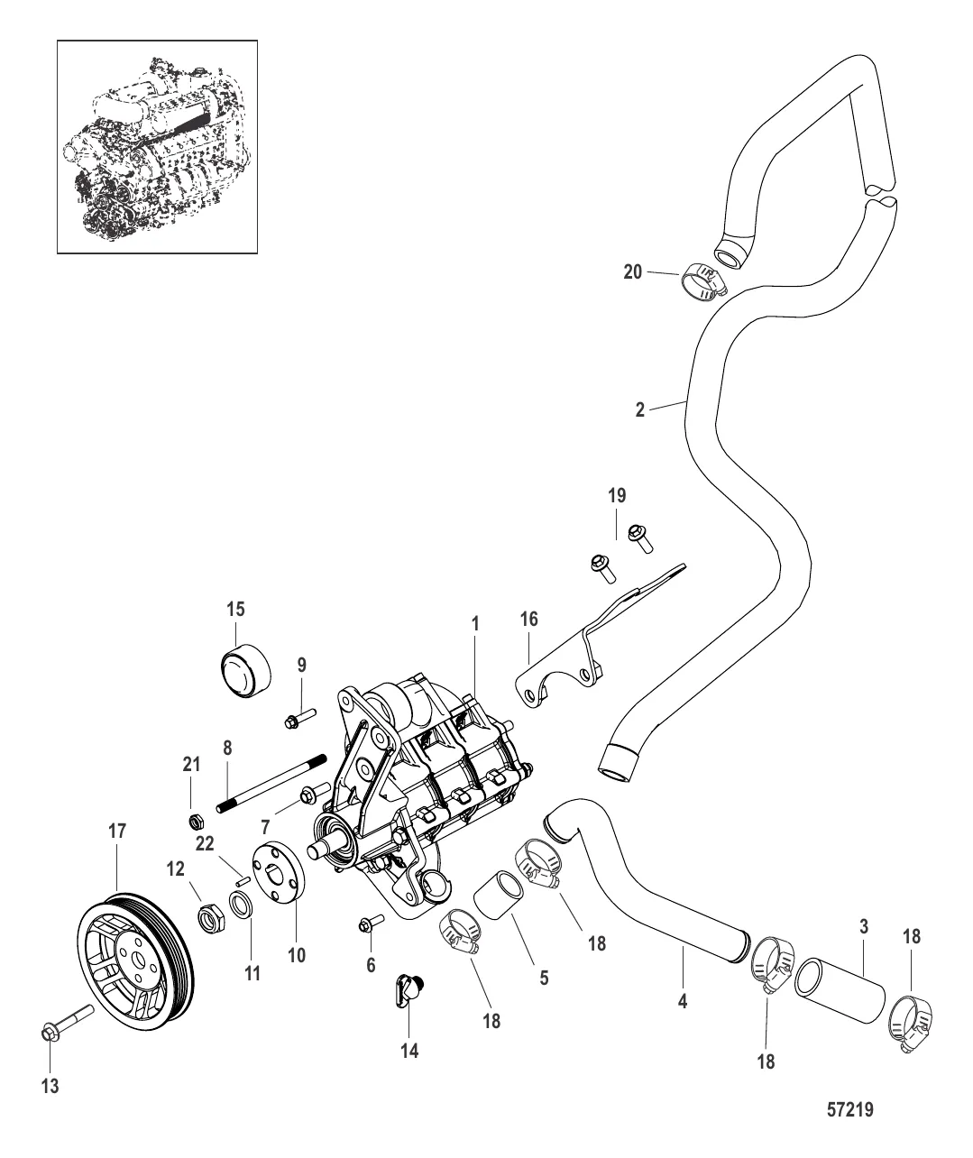 Насос для забортной воды 0M966603 и ниже