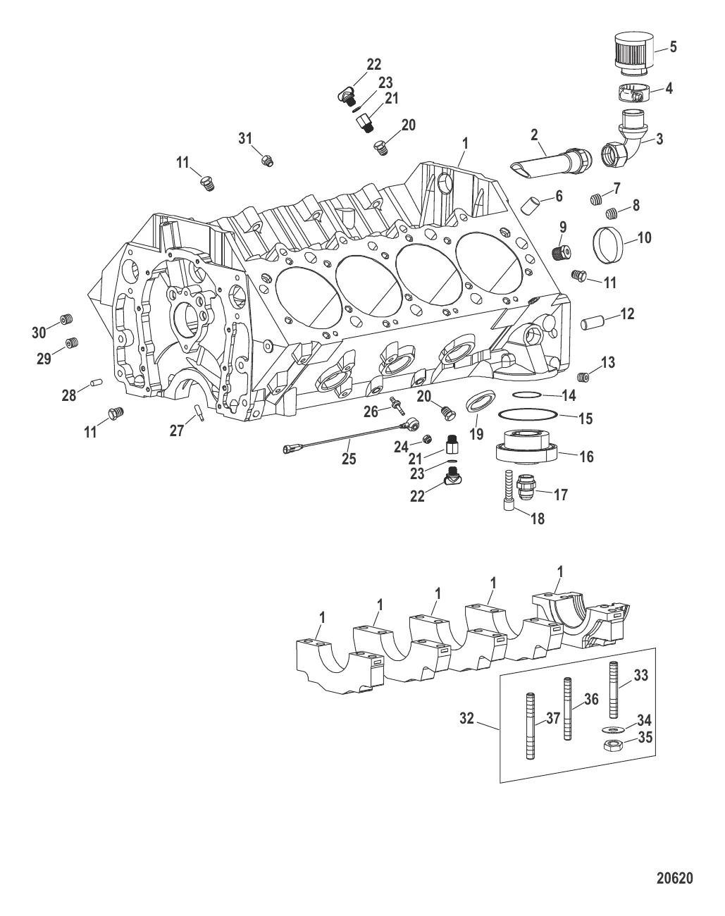 Компоненты двигателя (Блок цилиндров)