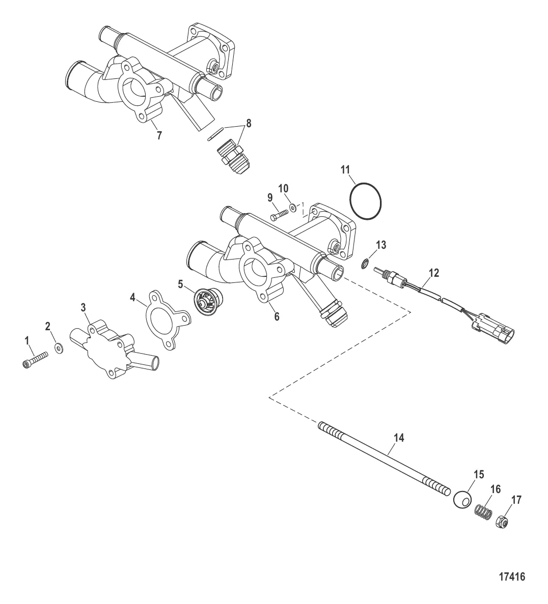 Компоненты системы охлаждения (Корпус водяного термостата)