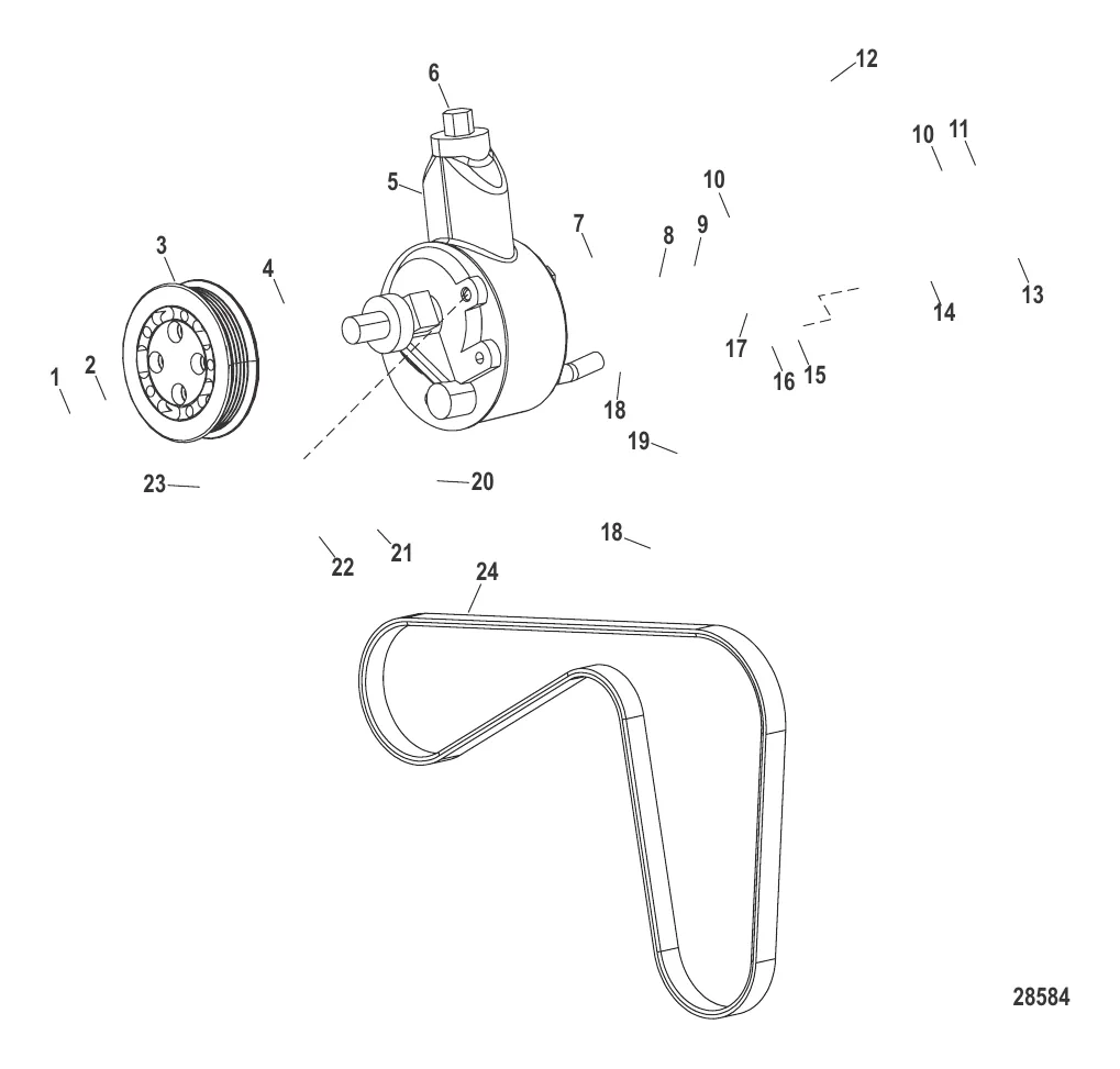 Компоненты гидроусилителя рулевого механизма (Конструкция I)