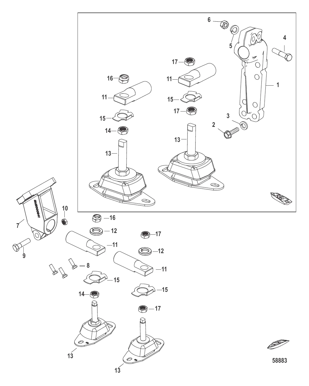 Крепеж трансмиссии и двигателя