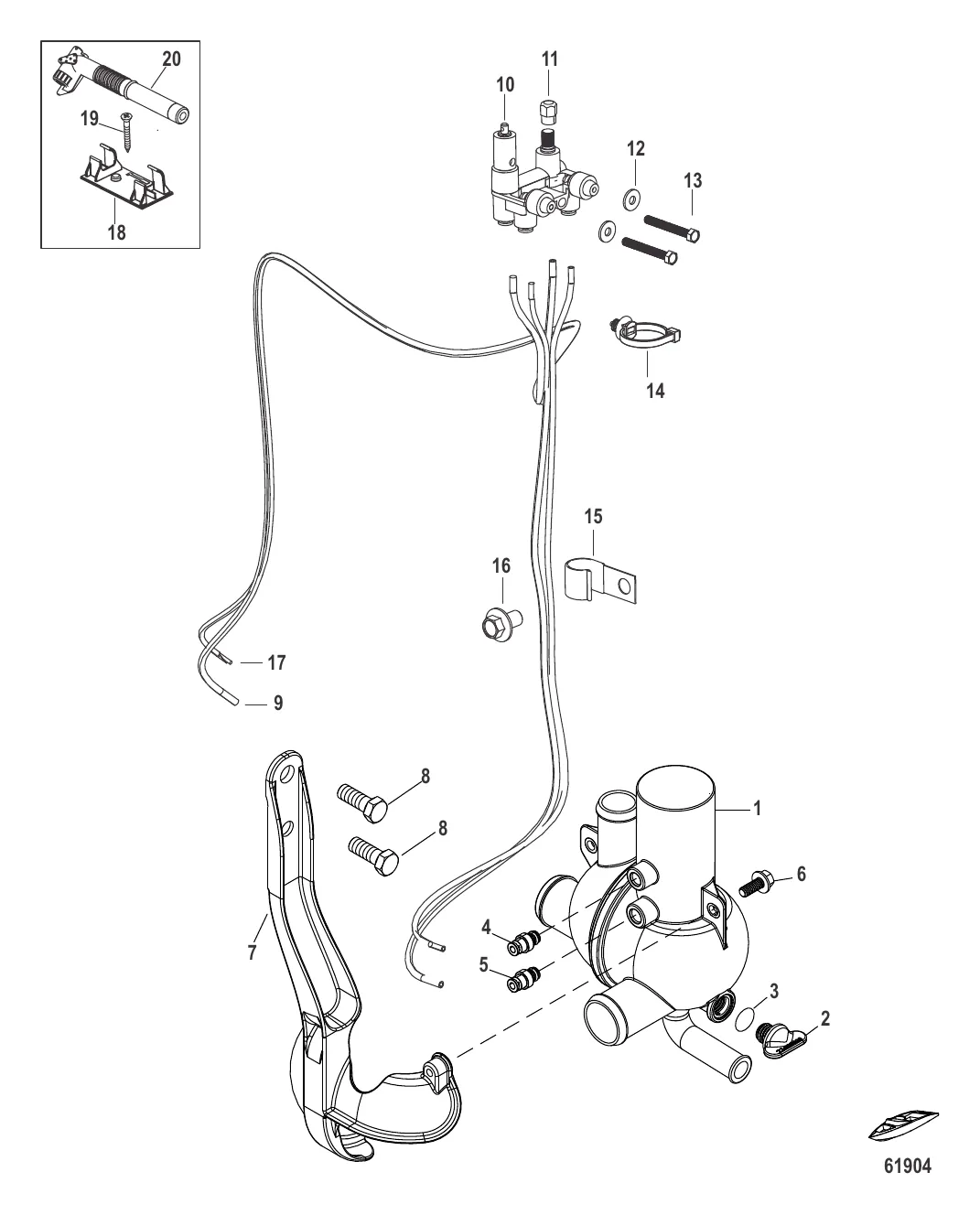 Водораспределительный корпус Пневматический слив