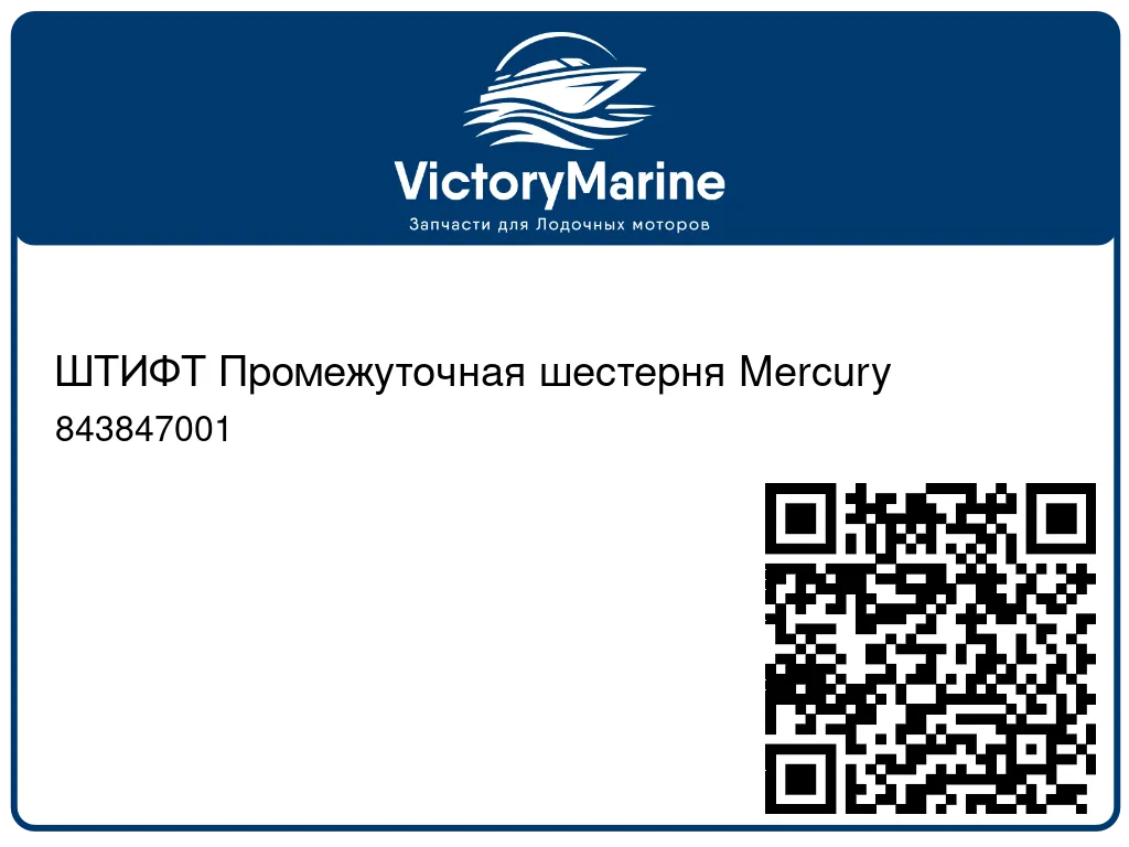 ШТИФТ Промежуточная шестерня Mercury 843847001