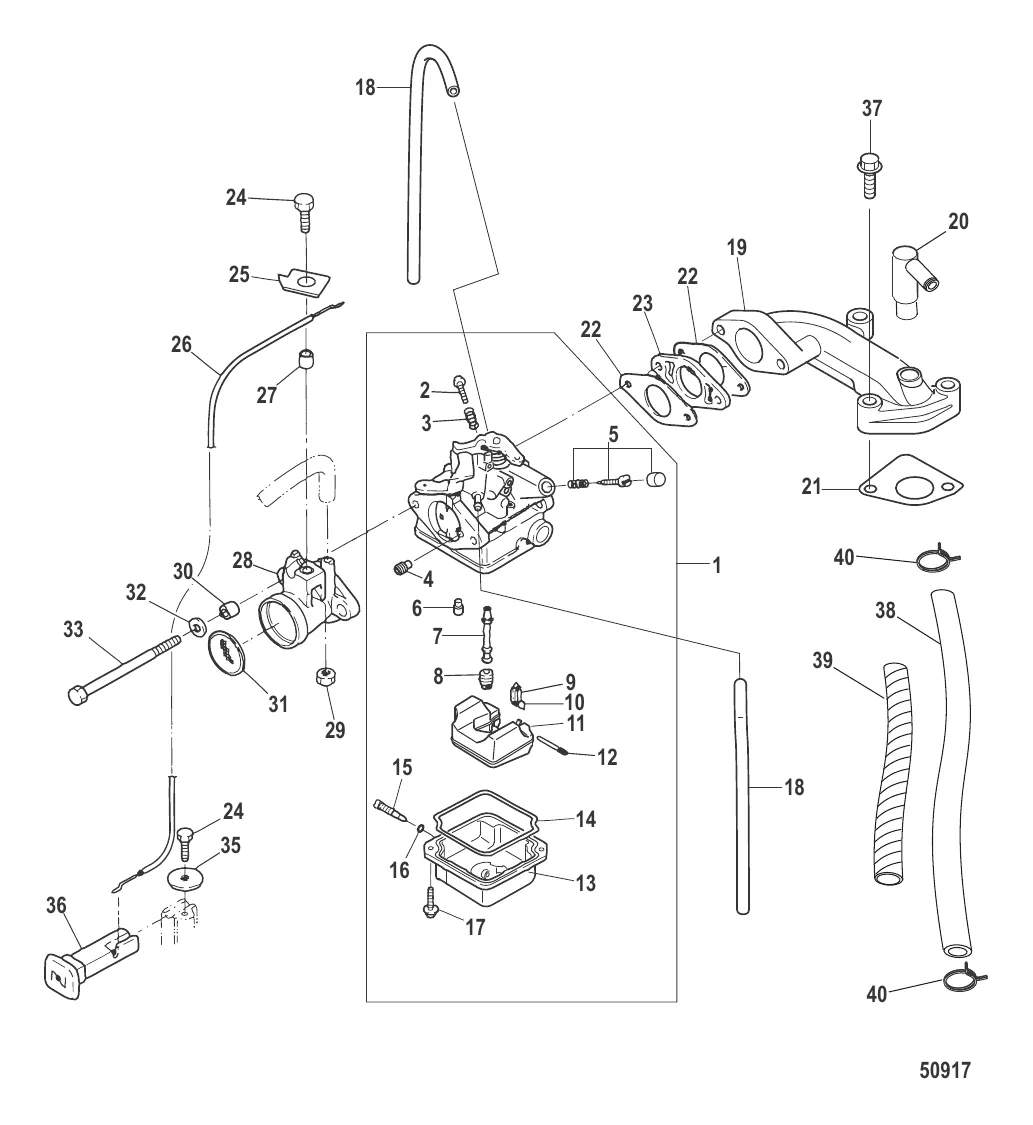 Карбюратор Модели EPA, сер. номер 0R448033 и выше