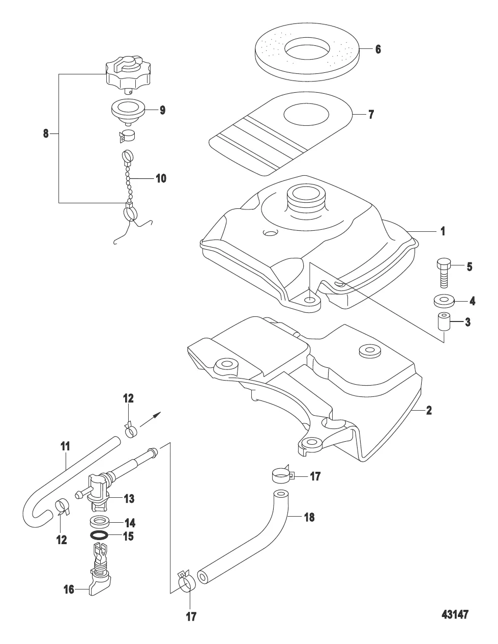 Топливный бак Модели, не соответствующие EPA, сер. номер 0R448033 и выше