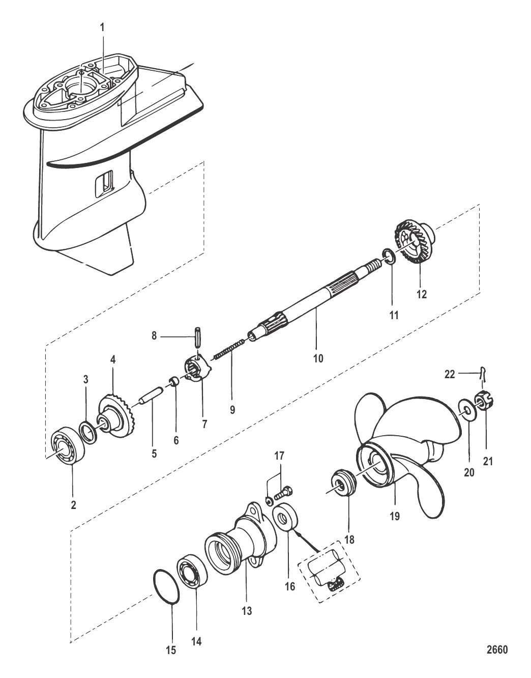 Картер редуктора Вал гребного винта