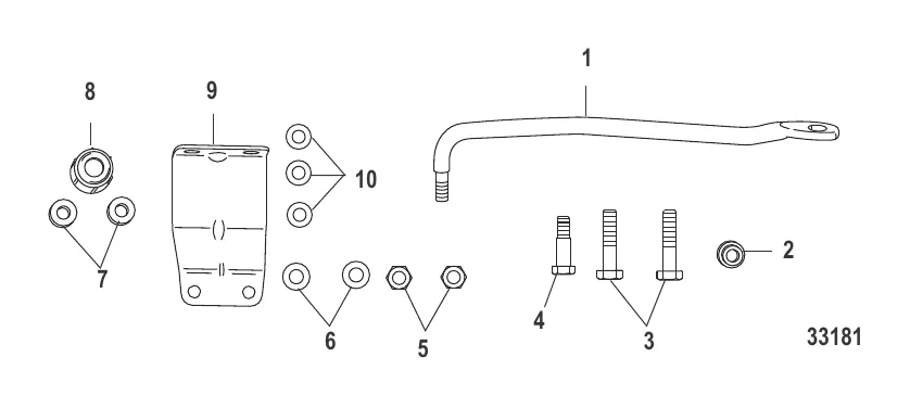 Комплект крепления – стержень тяги рулевого механизма 17024A03