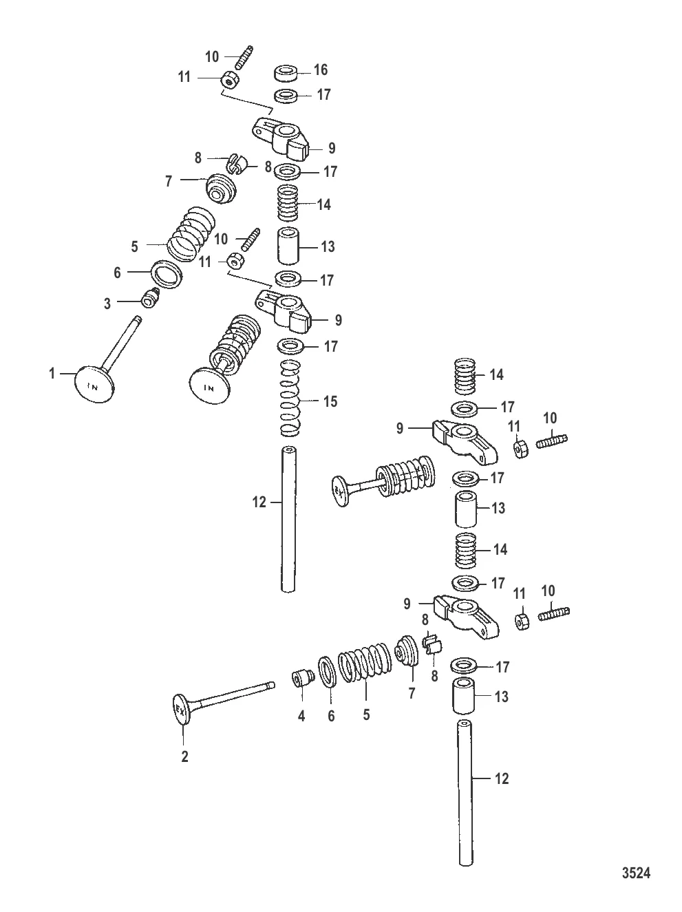 Впускной клапан и выпускной клапан