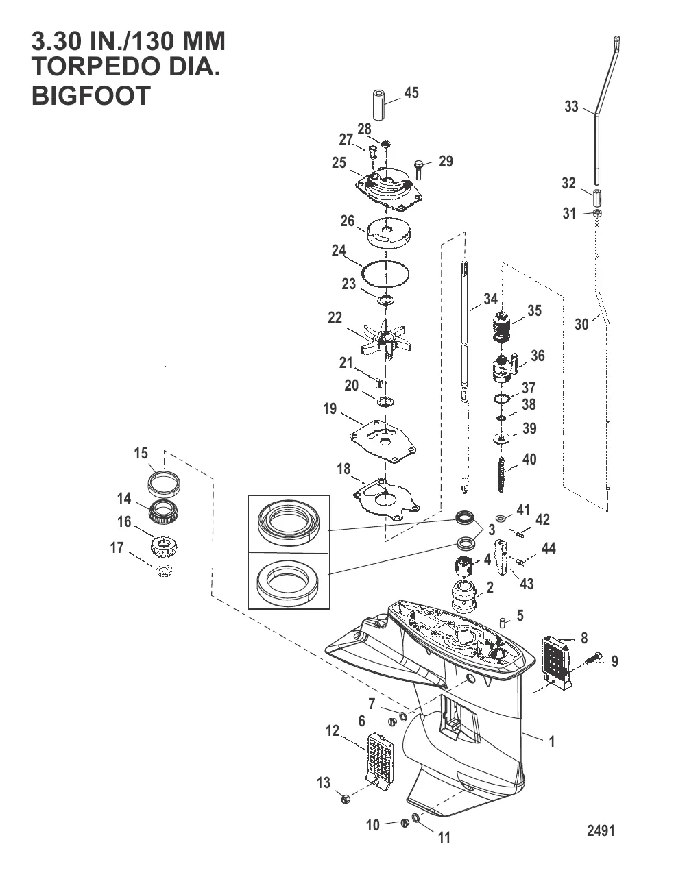 Картер редуктора Ведущий вал – передаточное число 2.42:1